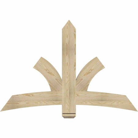 Ekena Millwork Davenport Rough Sawn Timber Gable Bracket, Douglas Fir, 60"W x 40"H x 2"D x 6"F, 16/12 Pitch GBW060X40X0206DAV00RDF